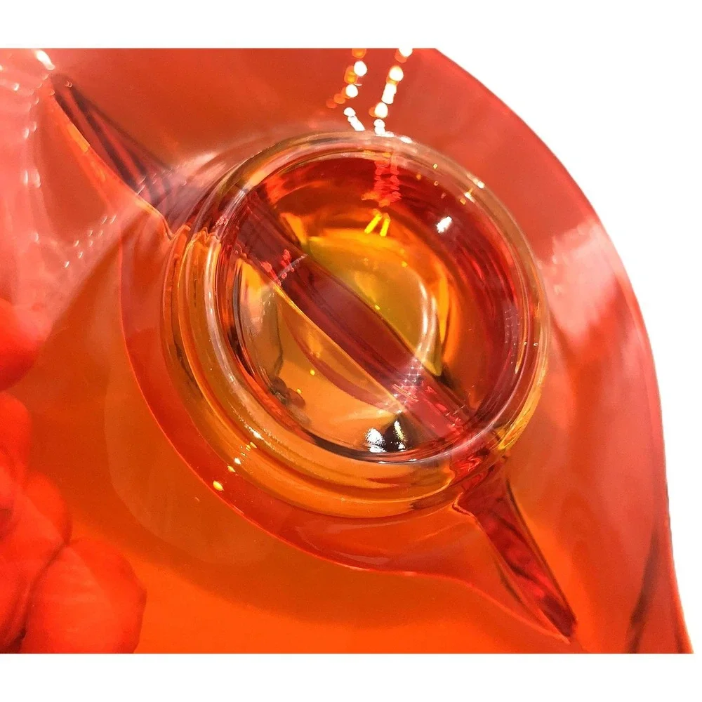 Viking Art Glass Persimmon Vtg Orange Divided‎ Candy Relish Amorphic Dish 60s